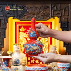 Bộ Đồ Thờ Thần Tài Thổ Địa (Cao Cấp 11 Món) Men Đỏ