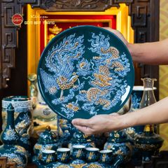 Bộ Đồ Thờ Thần Tài Thổ Địa (Cao Cấp 11 Món) Men Lục