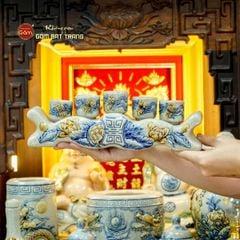 Bộ Đồ Thờ Thần Tài Thổ Địa (Cao Cấp 11 Món) Men Rạn