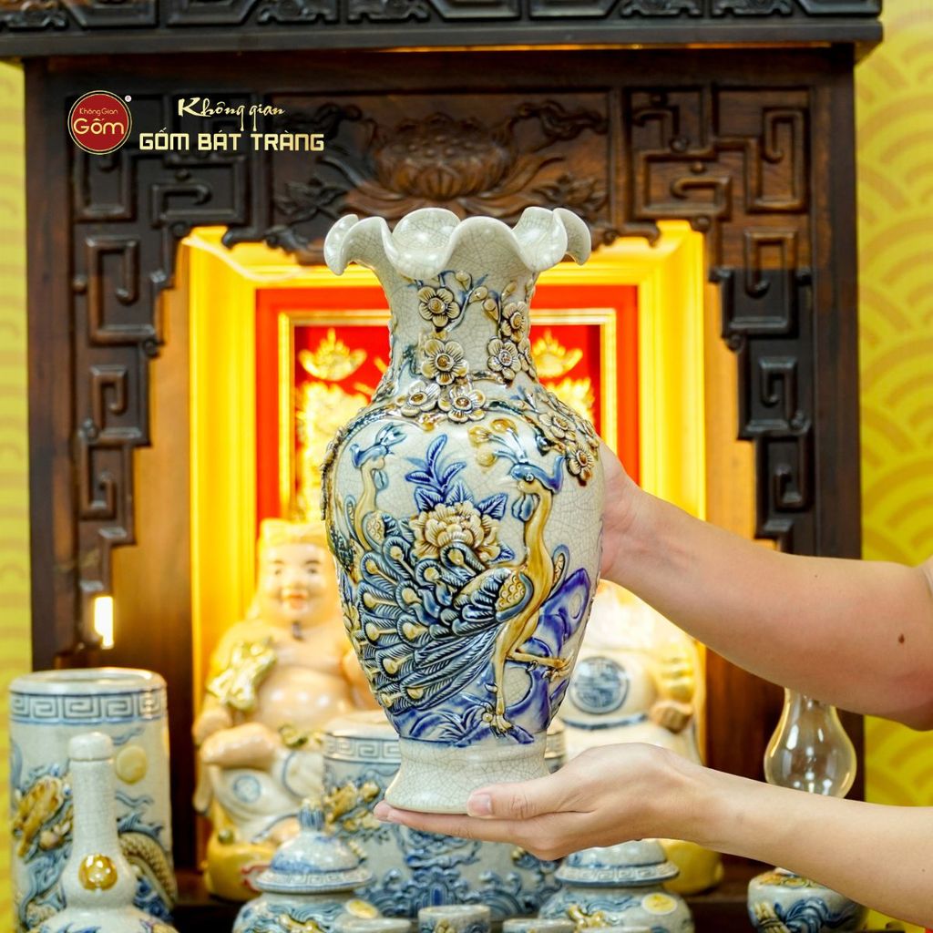 Bộ Đồ Thờ Thần Tài Thổ Địa (Cao Cấp 11 Món) Men Rạn