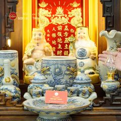 Bộ Đồ Thờ Thần Tài Thổ Địa (Cao Cấp 11 Món) Men Rạn