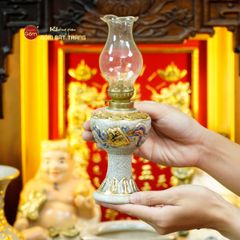 Bộ Đồ Thờ Thần Tài Thổ Địa (Cao Cấp 11 Món) Men Rạn Vẽ Vàng