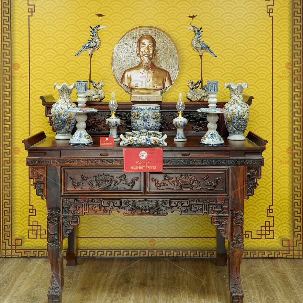 Bộ Đồ Thờ Phật (Cơ Bản 11 Món) Men Rạn