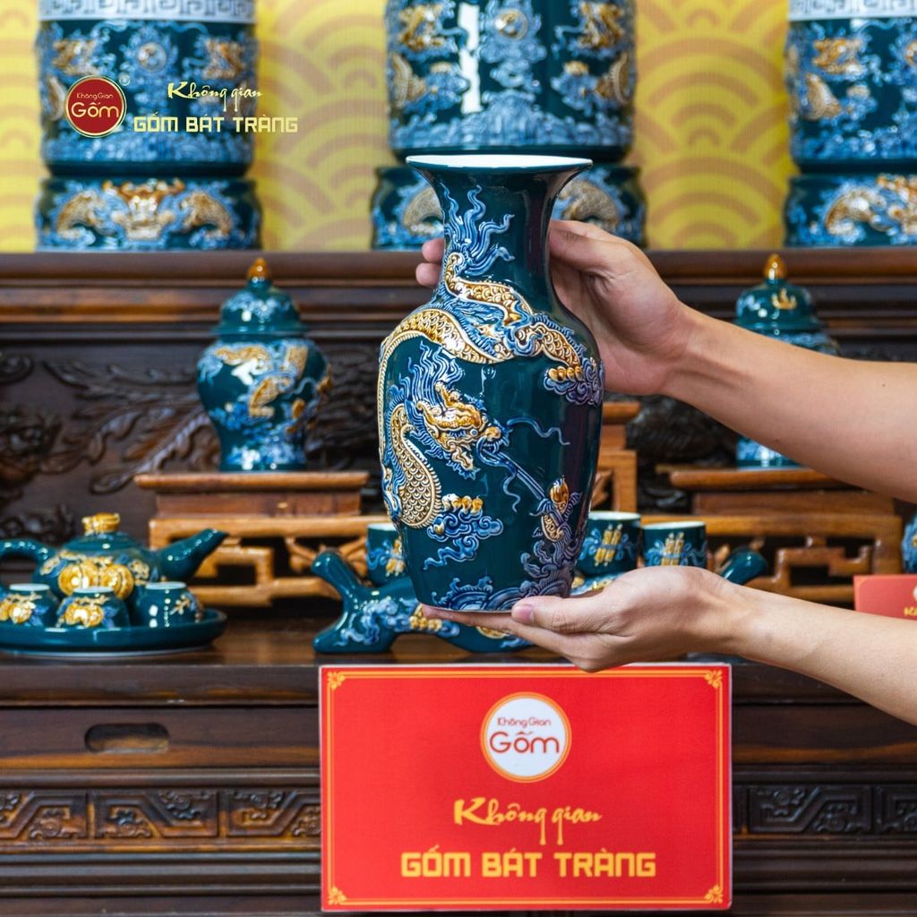 Bộ Đồ Thờ Gia Tiên (Cơ Bản 15 Món) Men Lục