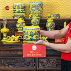 Bộ Đồ Thờ Gia Tiên (Cơ Bản 15 Món) Men Vàng