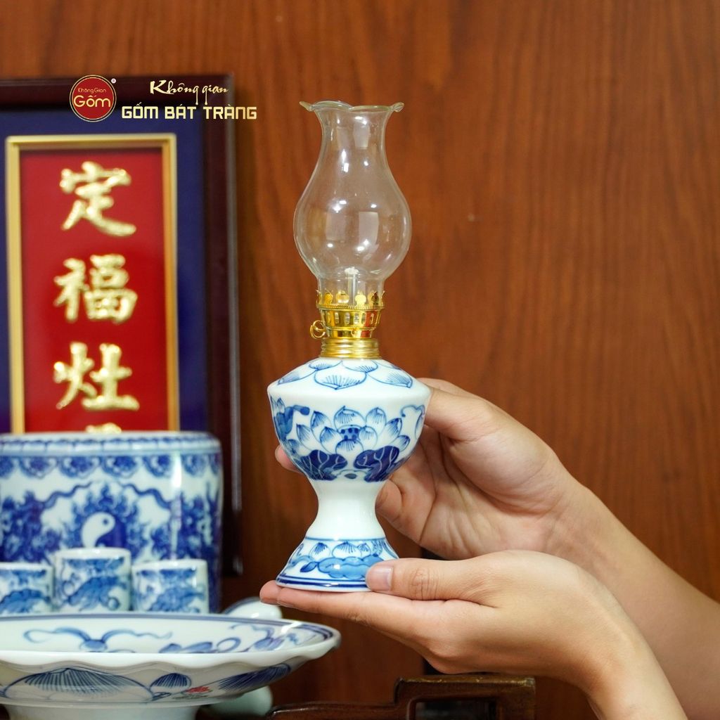 Bộ Đồ Thờ Ông Táo (Cơ Bản 6 Món) Men Lam