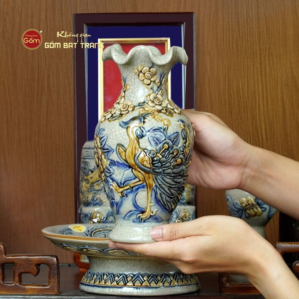 Bộ Đồ Thờ Ông Táo (Cơ Bản 6 Món) Men Rạn