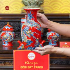 Bộ Đồ Thờ Phật (Cơ Bản 10 Món) Men Đỏ