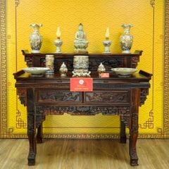 Bộ Đồ Thờ Phật (Cơ Bản 11 Món) Men Rạn Vẽ Vàng