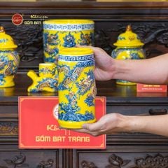 Bộ Đồ Thờ Phật (Cơ Bản 10 Món) Men Vàng