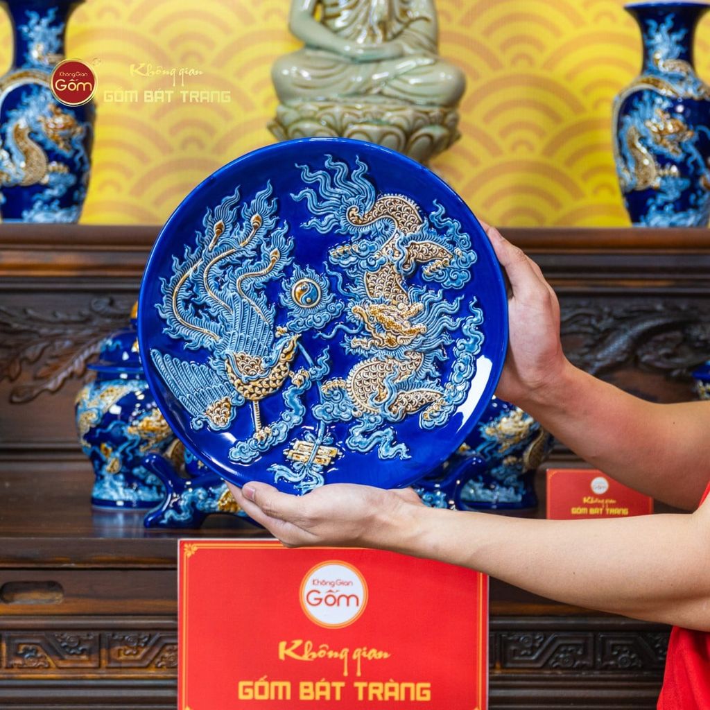 Bộ Đồ Thờ Phật (Cơ Bản 10 Món) Men Xanh Coban