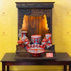 Bộ Đồ Thờ Thần Tài Thổ Địa (Cơ Bản 9 Món) Men Đỏ