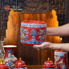 Bộ Đồ Thờ Thần Tài Thổ Địa (Cơ Bản 9 Món) Men Đỏ