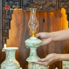 Bộ Đồ Thờ Thần Tài Thổ Địa (Cơ Bản 9 Món) Men Hoàng Tộc Vẽ Vàng