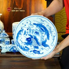 Bộ Đồ Thờ Thần Tài Thổ Địa (Cơ Bản 9 Món) Men Lam