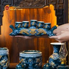 Bộ Đồ Thờ Thần Tài Thổ Địa (Cơ Bản 9 Món) Men Lục