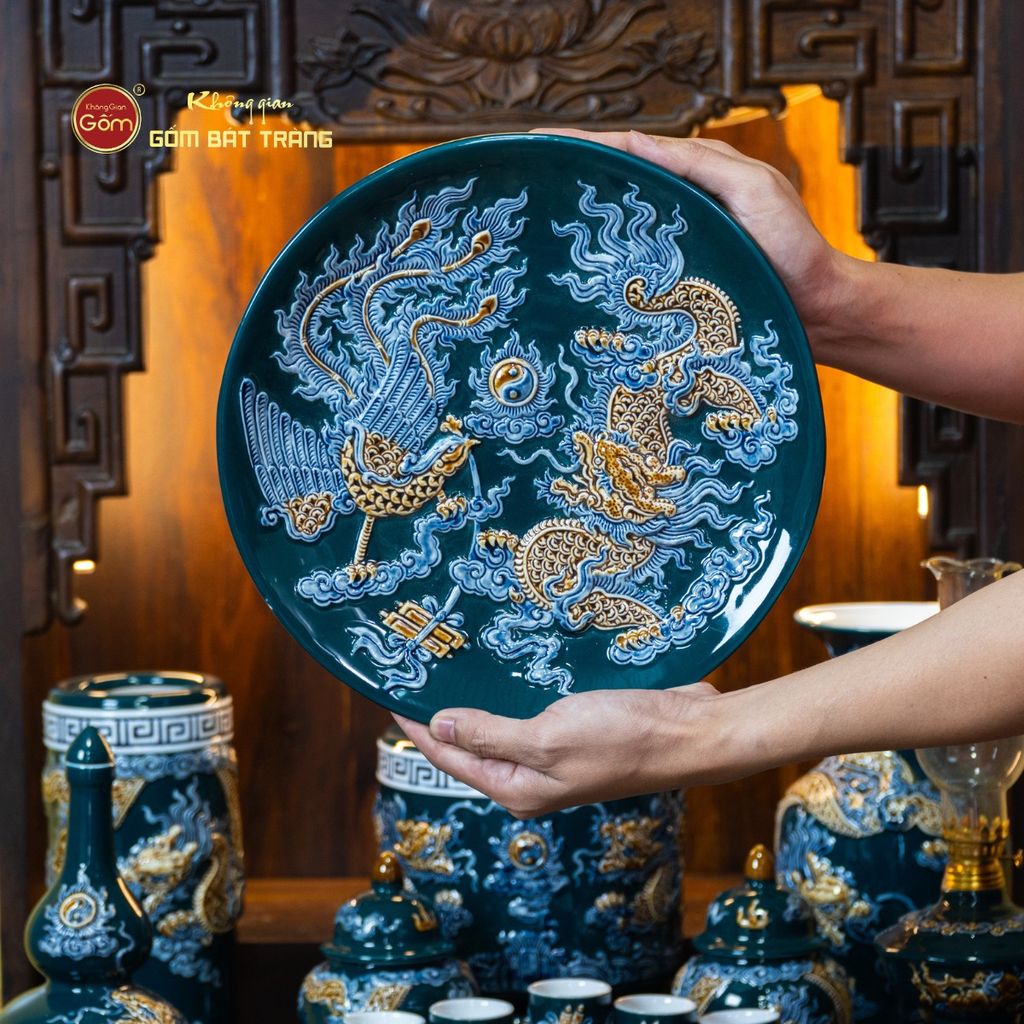 Bộ Đồ Thờ Thần Tài Thổ Địa (Cơ Bản 9 Món) Men Lục