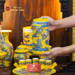 Bộ Đồ Thờ Thần Tài Thổ Địa (Cơ Bản 9 Món) Men Vàng