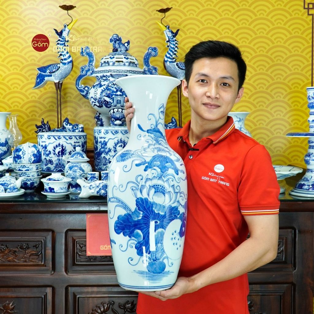 Bộ Đồ Thờ Gia Tiên (Hào Gia 34 Món) Men Lam