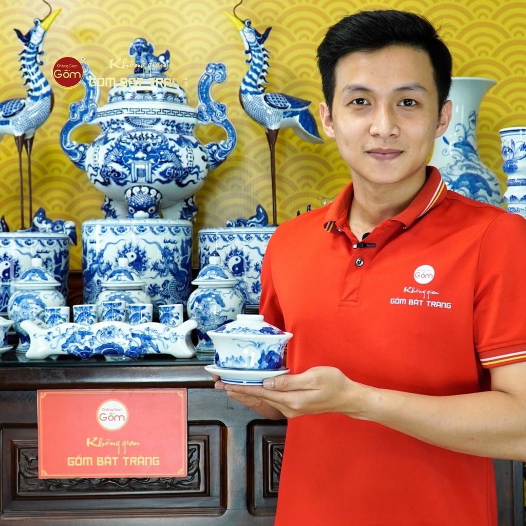 Bộ Đồ Thờ Gia Tiên (Hào Gia 34 Món) Men Lam