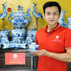 Bộ Đồ Thờ Gia Tiên (Hào Gia 34 Món) Men Lam