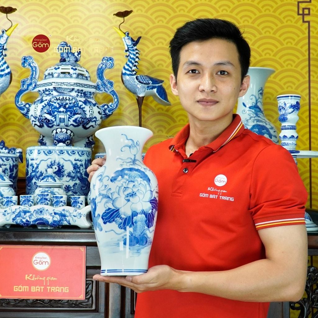 Bộ Đồ Thờ Gia Tiên (Hào Gia 34 Món) Men Lam