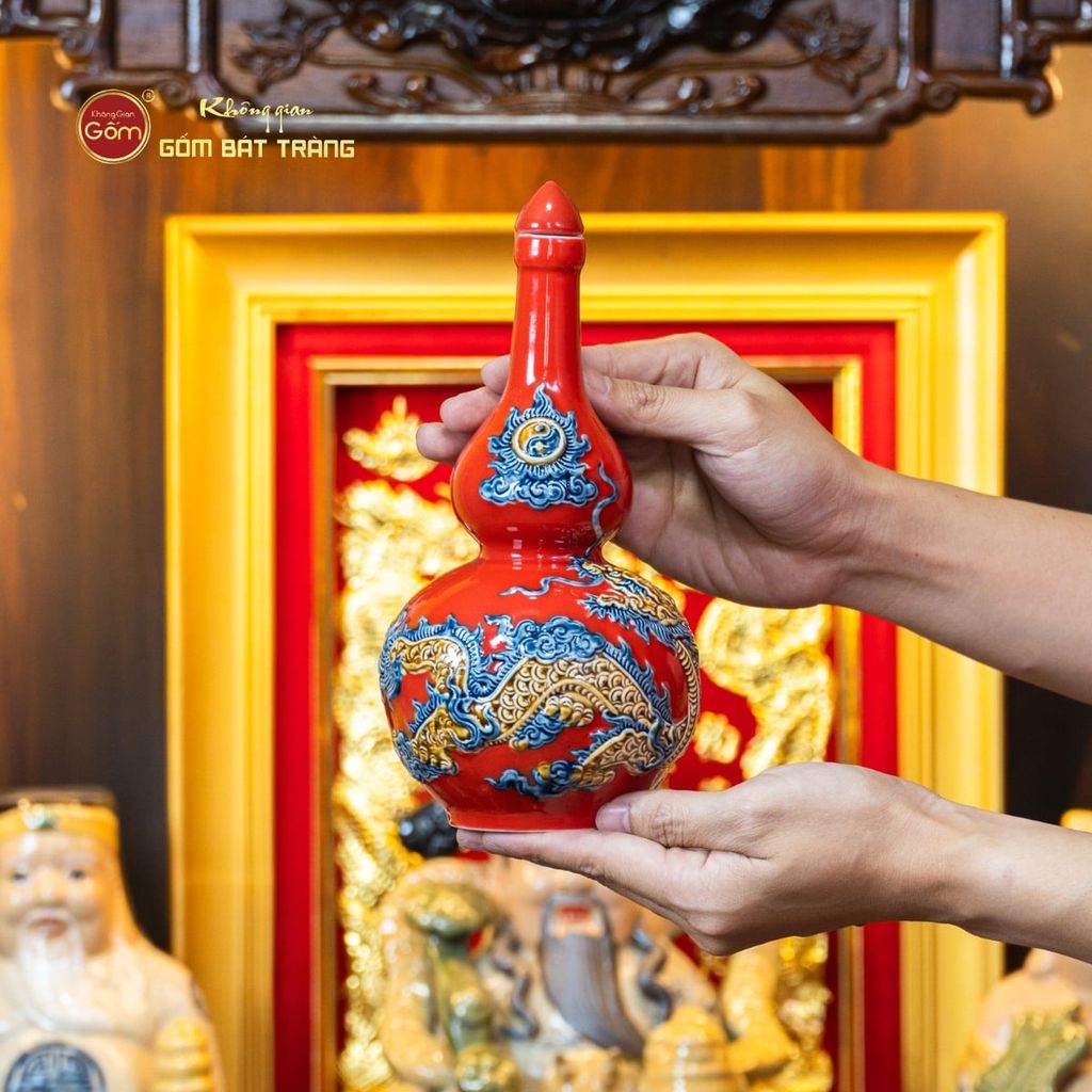 Bộ Đồ Thờ Thần Tài Thổ Địa (Hào Gia 14 Món) Men Đỏ