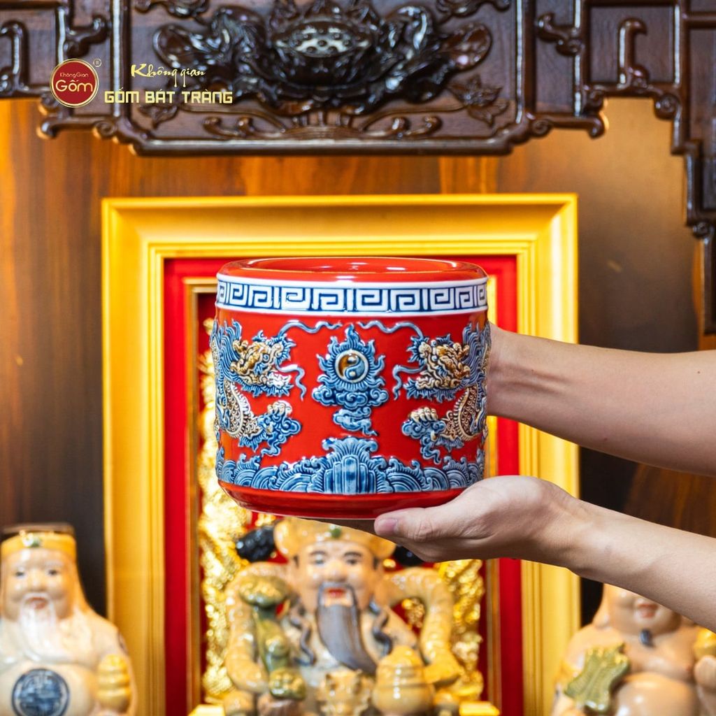 Bộ Đồ Thờ Thần Tài Thổ Địa (Hào Gia 14 Món) Men Đỏ