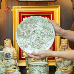 Bộ Đồ Thờ Thần Tài Thổ Địa (Hào Gia 14 Món) Men Hoàng Tộc Vẽ Vàng