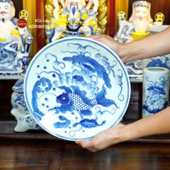 Bộ Đồ Thờ Thần Tài Thổ Địa (Hào Gia 14 Món) Men Lam