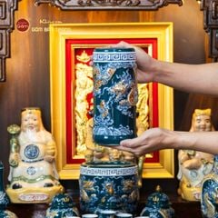 Bộ Đồ Thờ Thần Tài Thổ Địa (Hào Gia 14 Món) Men Lục