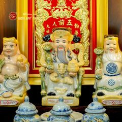 Bộ Đồ Thờ Thần Tài Thổ Địa (Hào Gia 14 Món) Men Rạn