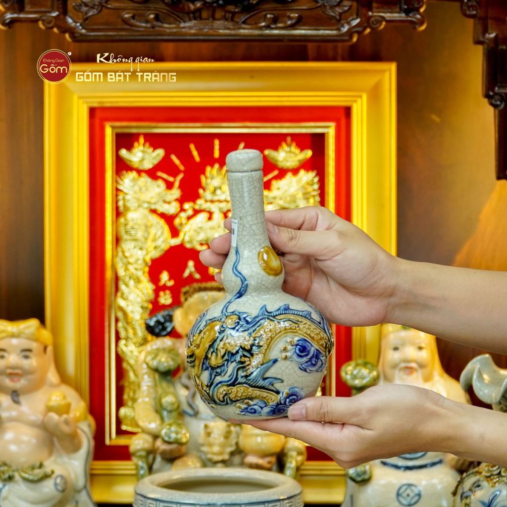 Bộ Đồ Thờ Thần Tài Thổ Địa (Hào Gia 14 Món) Men Rạn