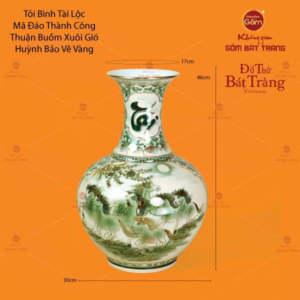 Tỏi Bình Huỳnh Bảo Vẽ Vàng Tài Lộc Mã Đáo Thành Công Thuận Buồm Xuôi Gió