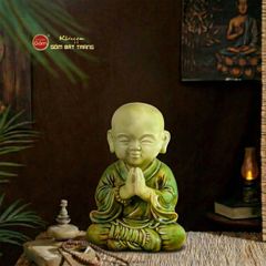 Tượng Chú Tiểu Men Xanh Ngọc