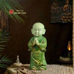 Tượng Chú Tiểu Men Xanh Ngọc