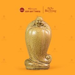 Tượng Di Lặc Men Vàng Nâu Ngũ Phúc