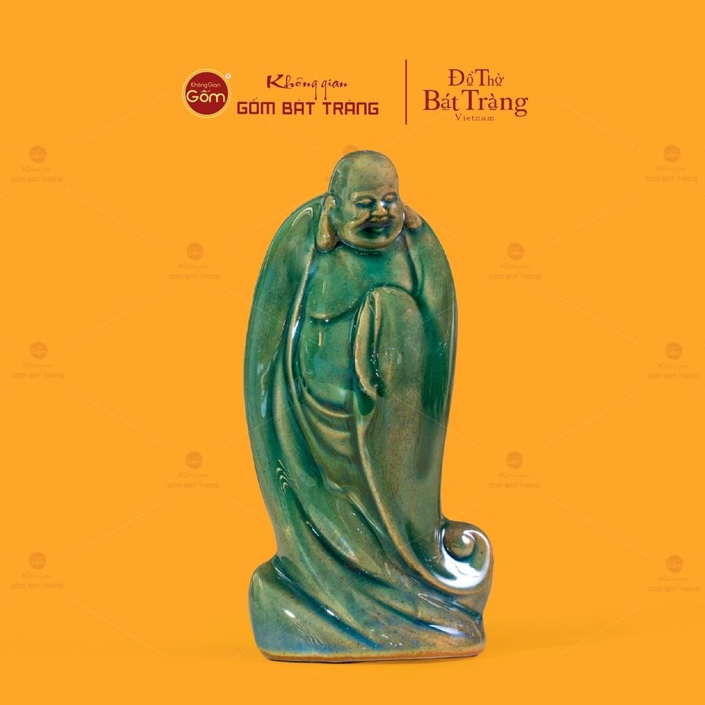 Tượng Di Lặc Men Xanh Ngọc Ngũ Phúc