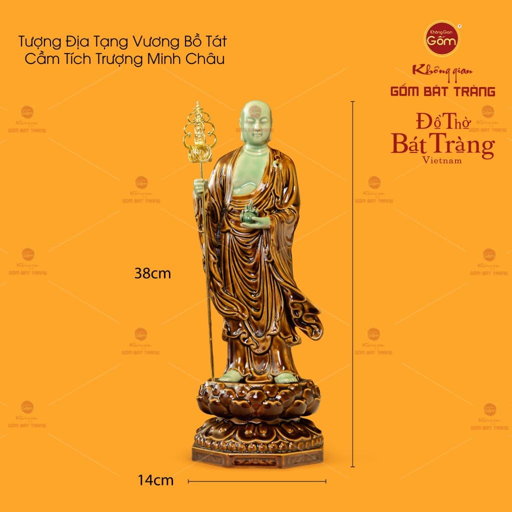 Tượng Địa Tạng Vương Bồ Tát Tích Trượng