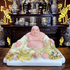 Tượng Phật Di Lặc Trái Đào Vàng Phú Quý