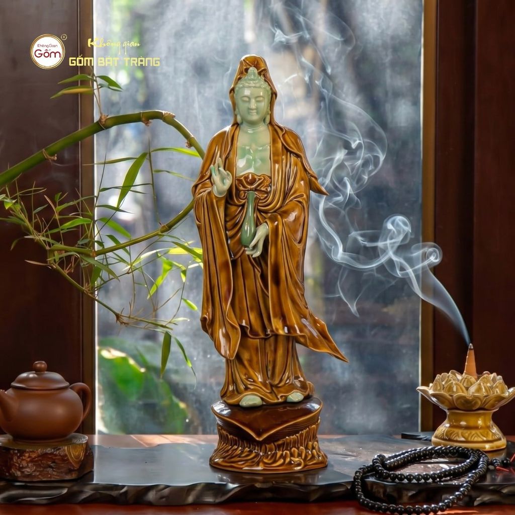 Tượng Quan Âm Đứng Cánh Sen