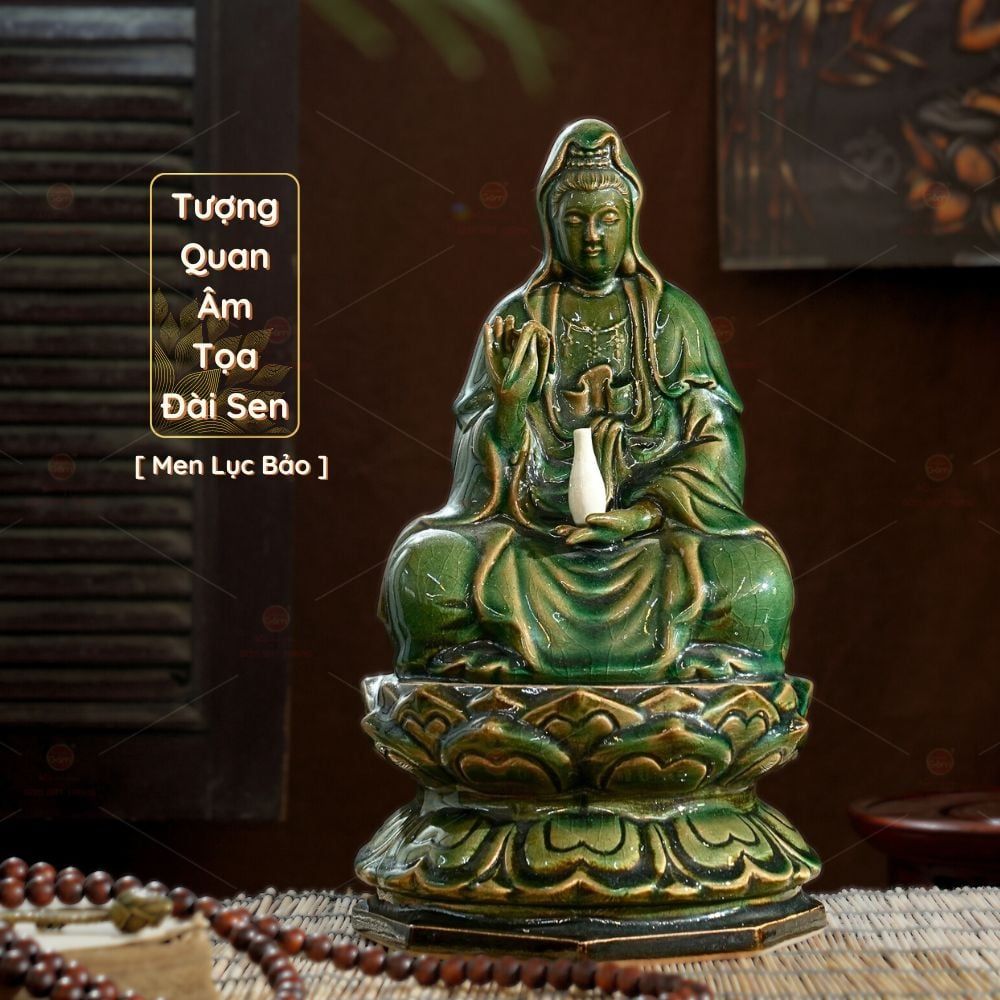 Tượng Phật Quan Âm Tọa Đài Sen