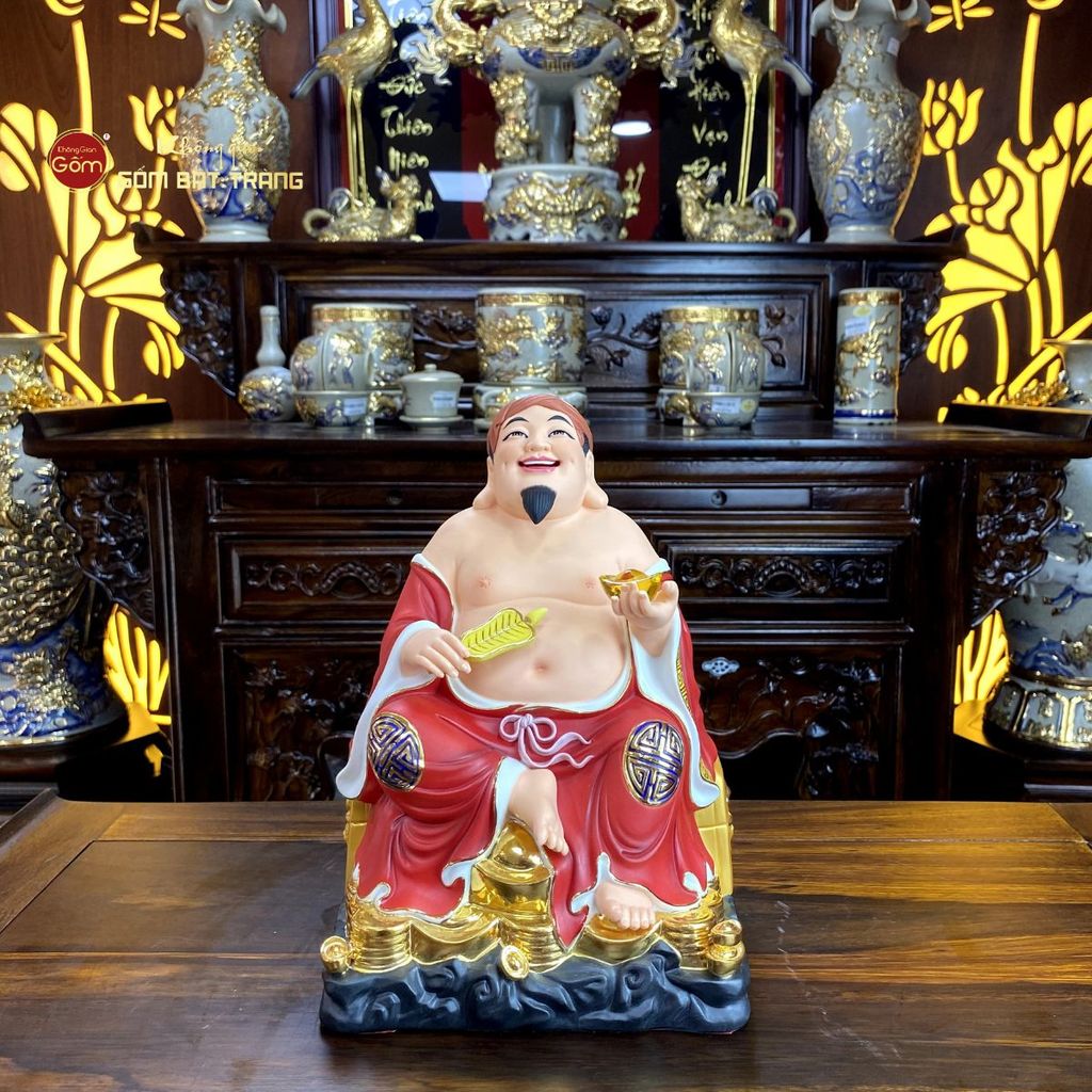 Bộ Tượng Thần Tài Thổ Địa Ghế Đá Áo Đỏ