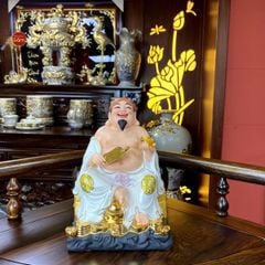 Bộ Tượng Thần Tài Thổ Địa Ghế Đá Trân Châu