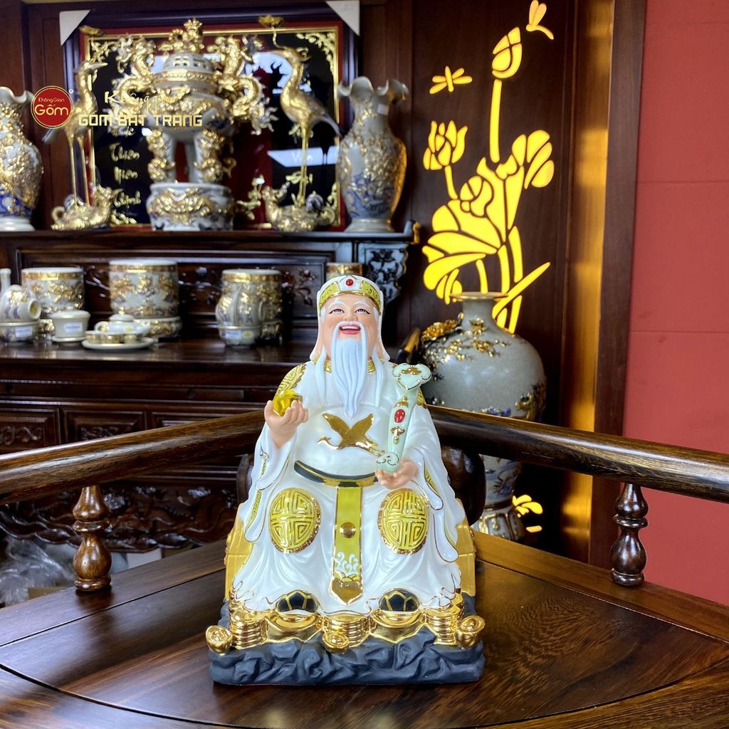 Bộ Tượng Thần Tài Thổ Địa Ghế Đá Trân Châu