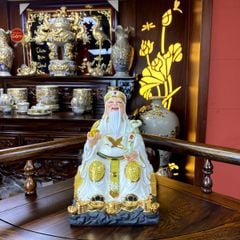 Bộ Tượng Thần Tài Thổ Địa Ghế Đá Trân Châu