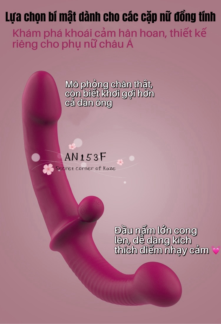 Pink lesbian relax toy rung ba điểm  AN153f