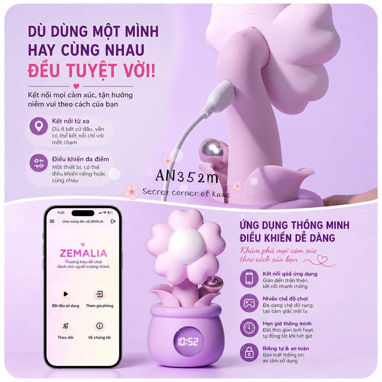 Chậu hoa báo thức AN352m