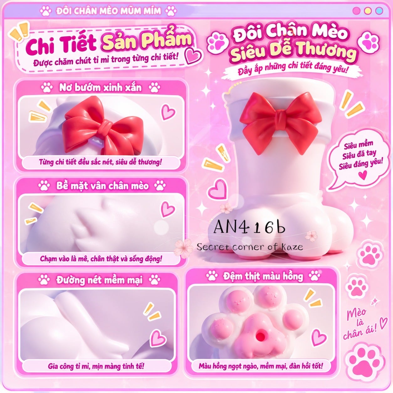 Chân mèo hồng AN416b