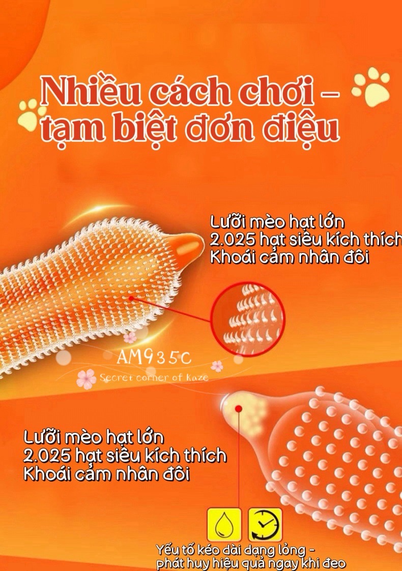 Bao cao su lưỡi mèo AM935c